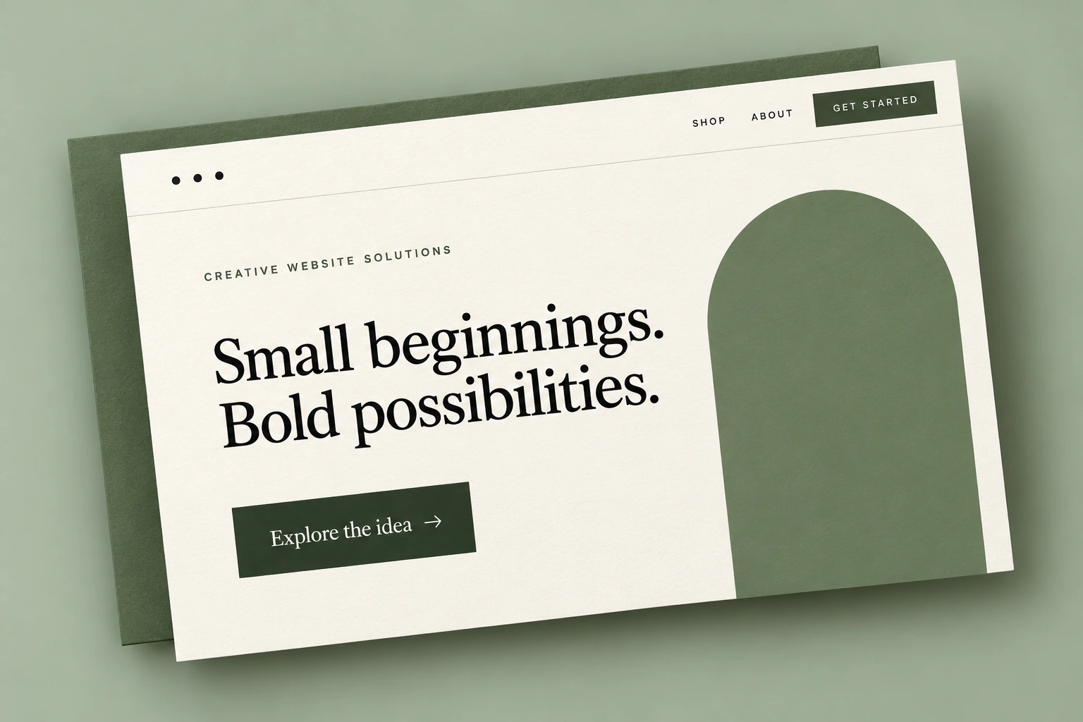 Illustrative website study presenting a simple message and a clear next action